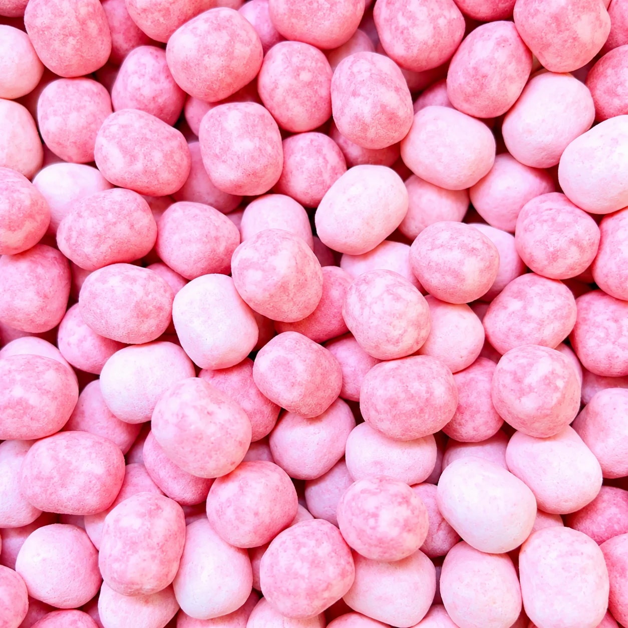 Karabool fraise, bonbons poudrés, gros plan
