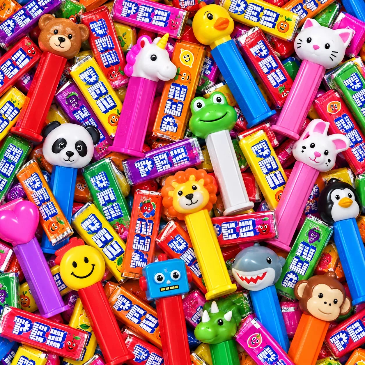 Distributeurs Pez à têtes d’animaux et leurs recharges