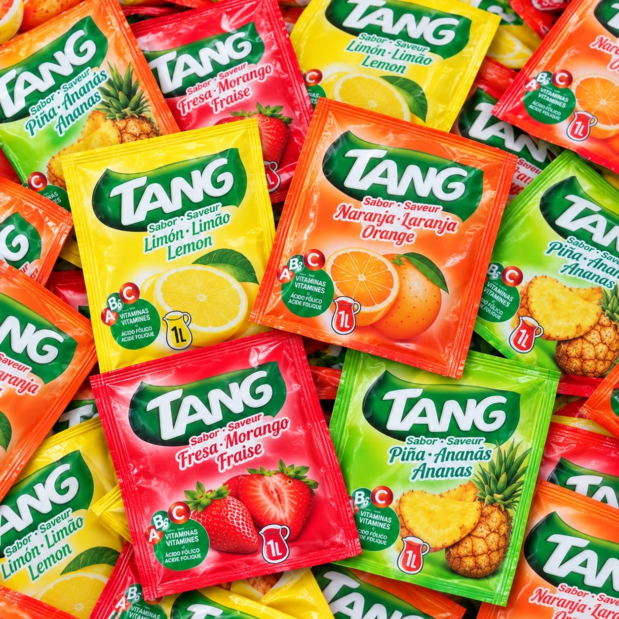 Sachets de poudre Tang multicolores