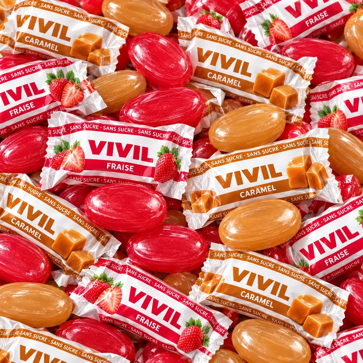 Pastilles Vivil sans sucre, multicolores